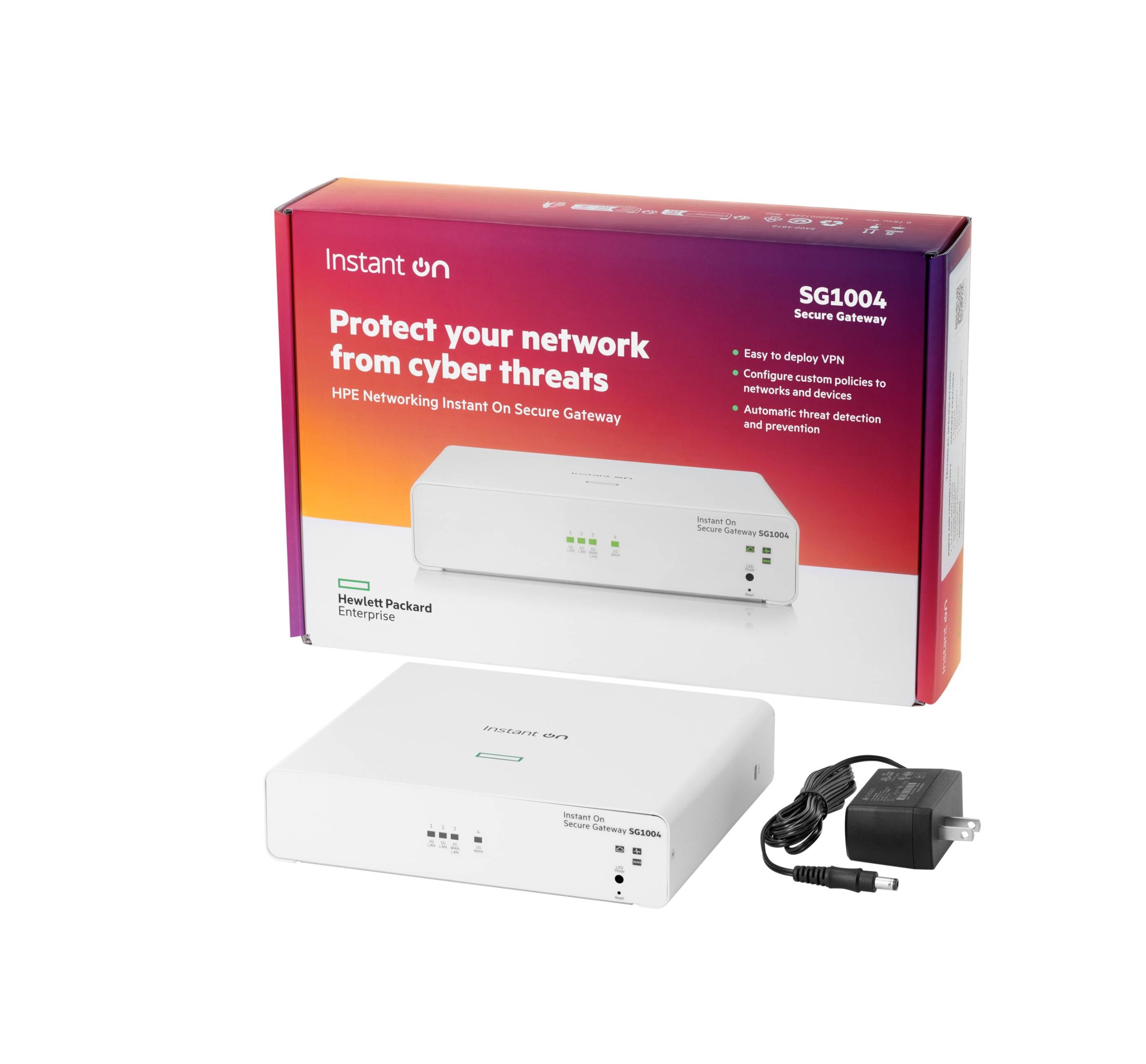 Secure Gateway HPE Instant On SG1004 4 Puertos Gigabit, Firewall, VPN, Balanceador de Carga IDS/IPS (S0G33A)