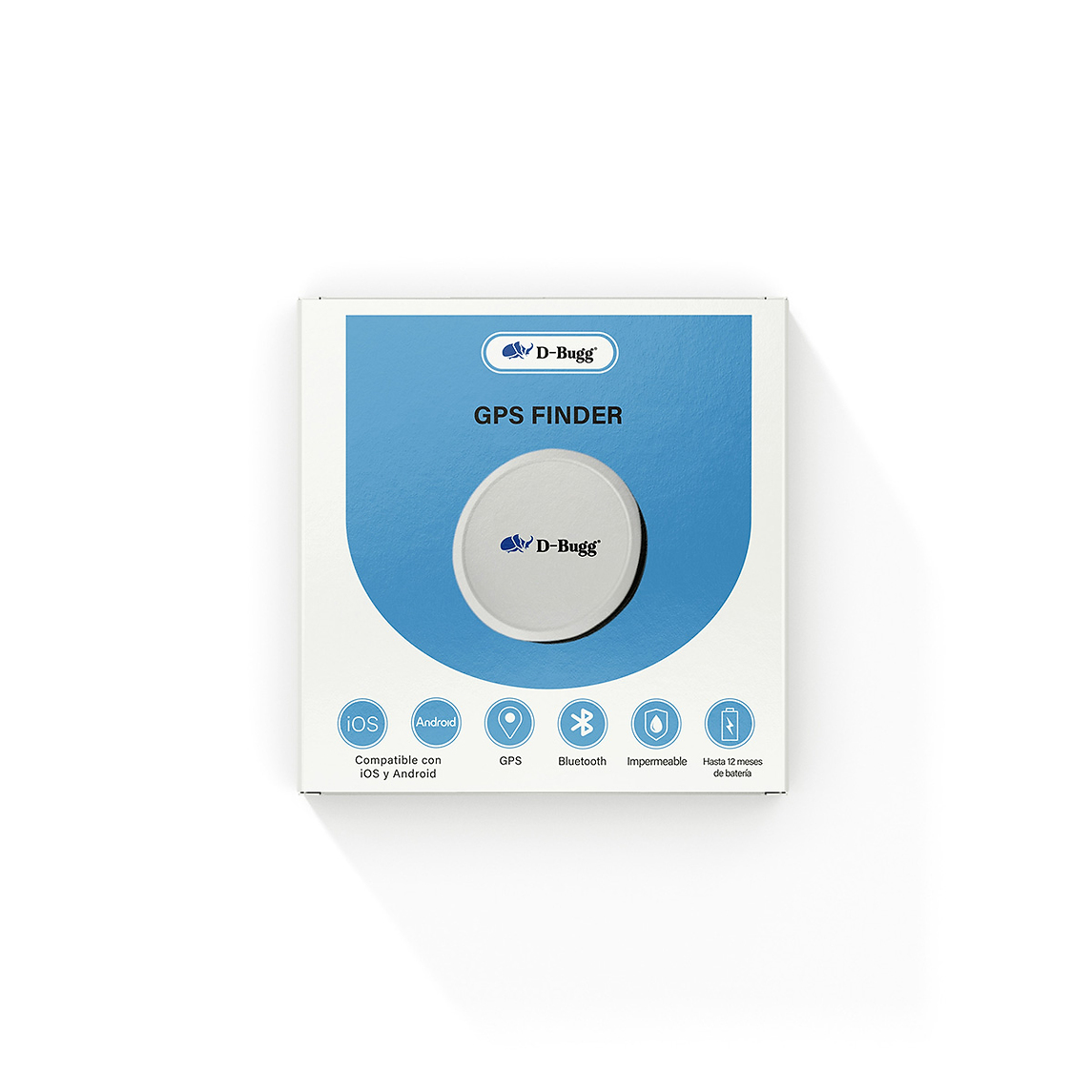 TAG Rastreador DBUGG DBGPSWH BT 5.2 Conectividad GPS, Bluetooth 5.2 / Compatibilidad iOS y Android / Batería CR2032 (3V), duración 12 meses