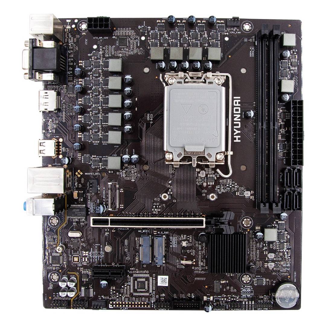 Tarjeta Madre H610A Hyundai, Intel 12ª y 13ª Generacion i3, i5, i7,Pentium y Celeron, LGA 1700, DDR4DIMM hasta 64GB