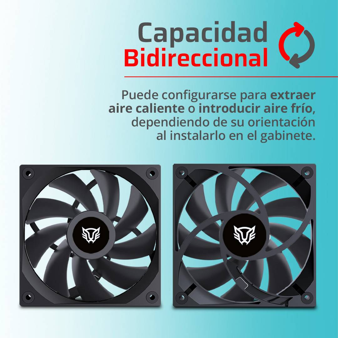 Ventilador de 120mm Balam Rush Eolox Gaziar Pro EXG99 Velocidad: 2000 Rpm Flujo de aire: 88.8 CFM, Ruido: 37.1 dB 9 Aspas