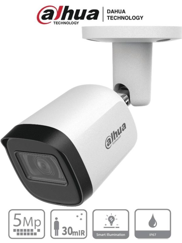 Cámara ANALOGA BALA 5MP DH-HAC-B2A51N-0280B-S2 Cámara bullet de 5 MP con lente de 2.8 mm