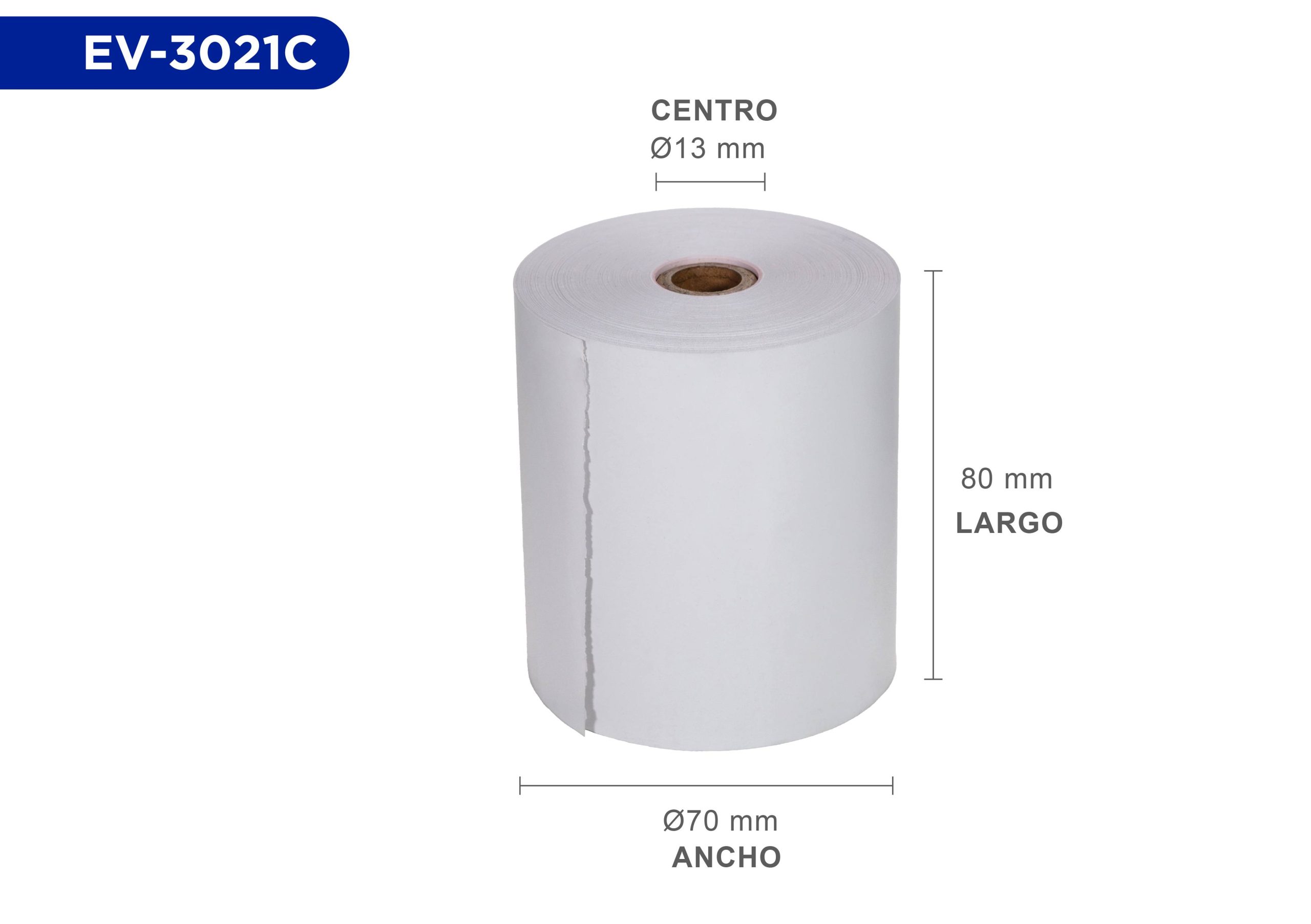 EVOTEC CAJA CON 50 ROLLOS DE PAPEL TERMICO 80*70mm EV-3021 C