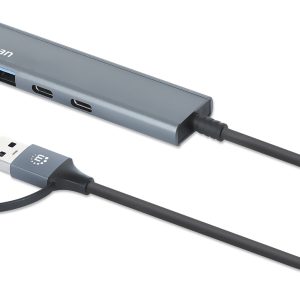 HUB USB V3.2 2Ptos A 2Ptos C (181075) MANHATTAN Hub de 4 puertos con conector combinado de USB-C a USB-A