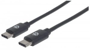 Cable USB C MANHATTAN 354875, USB C, USB C, 2 m, Negro