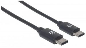 Cable USB C MANHATTAN 354875, USB C, USB C, 2 m, Negro