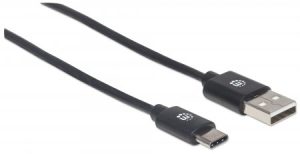Cable USB-C MANHATTAN 354936, USB C, USB, 3 m, Negro