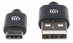 Cable USB-C MANHATTAN 354936, USB C, USB, 3 m, Negro
