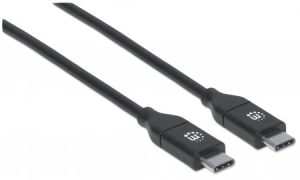 Cables USB-C MANHATTAN USB-C macho a USB-C macho, USB C, USB C, Macho/Macho, 2 m, Negro