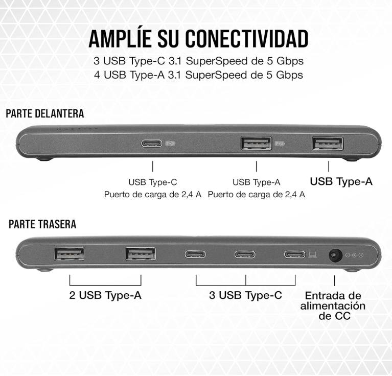 HUB CORSAIR USB-C 7-Port CU-9000003-NA