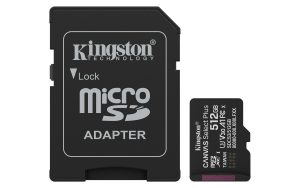 MEMORIA MICROSD KINGSTON CANVAS SELECT PLUS GEN3 512GB R.150MB/S CL10 UHS-I U3 V30 A1