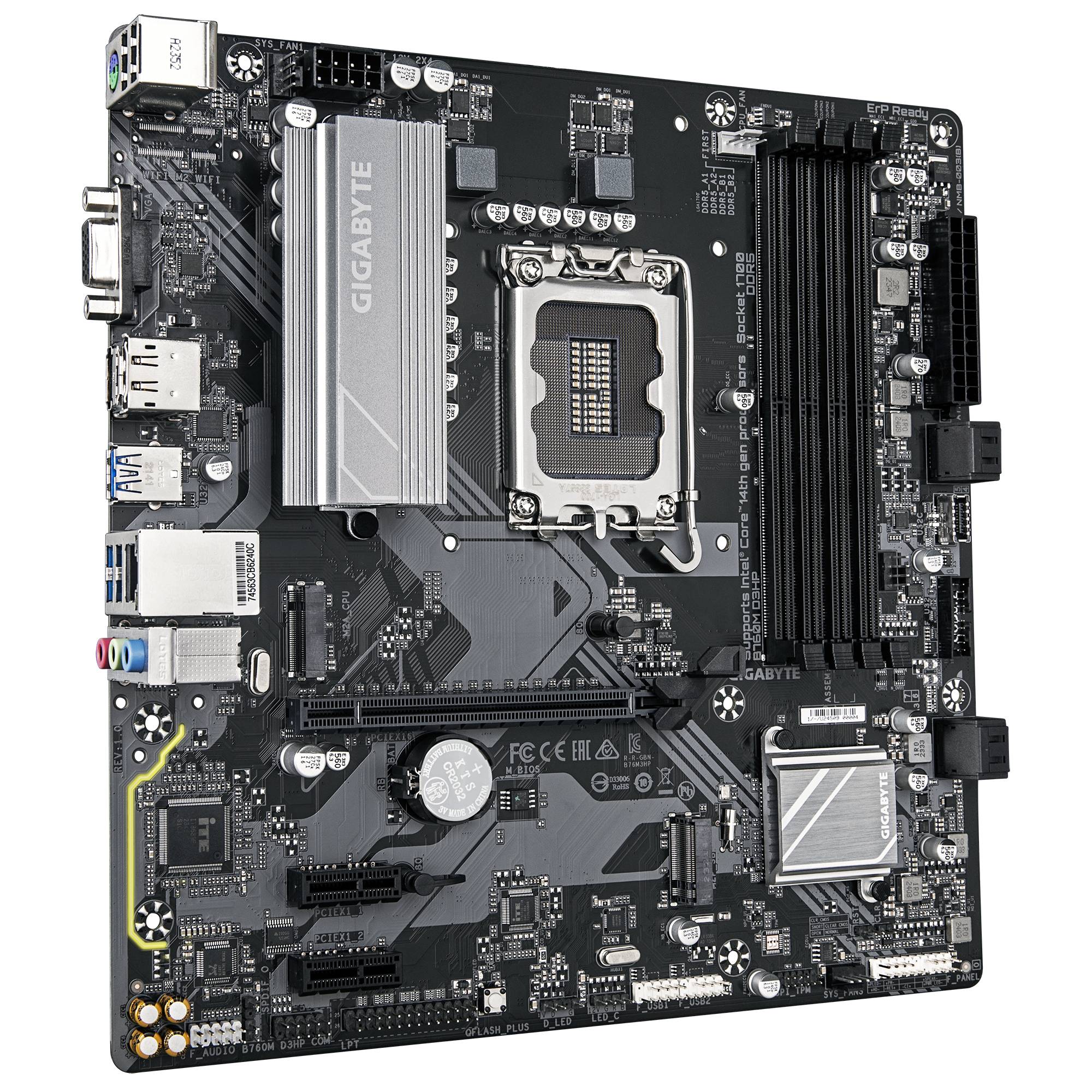 Tarjeta Madre Gigabyte B760M D3HP, Micro-ATX, LGA 1700, Intel B760, DDR5, HDMI/DP para Intel