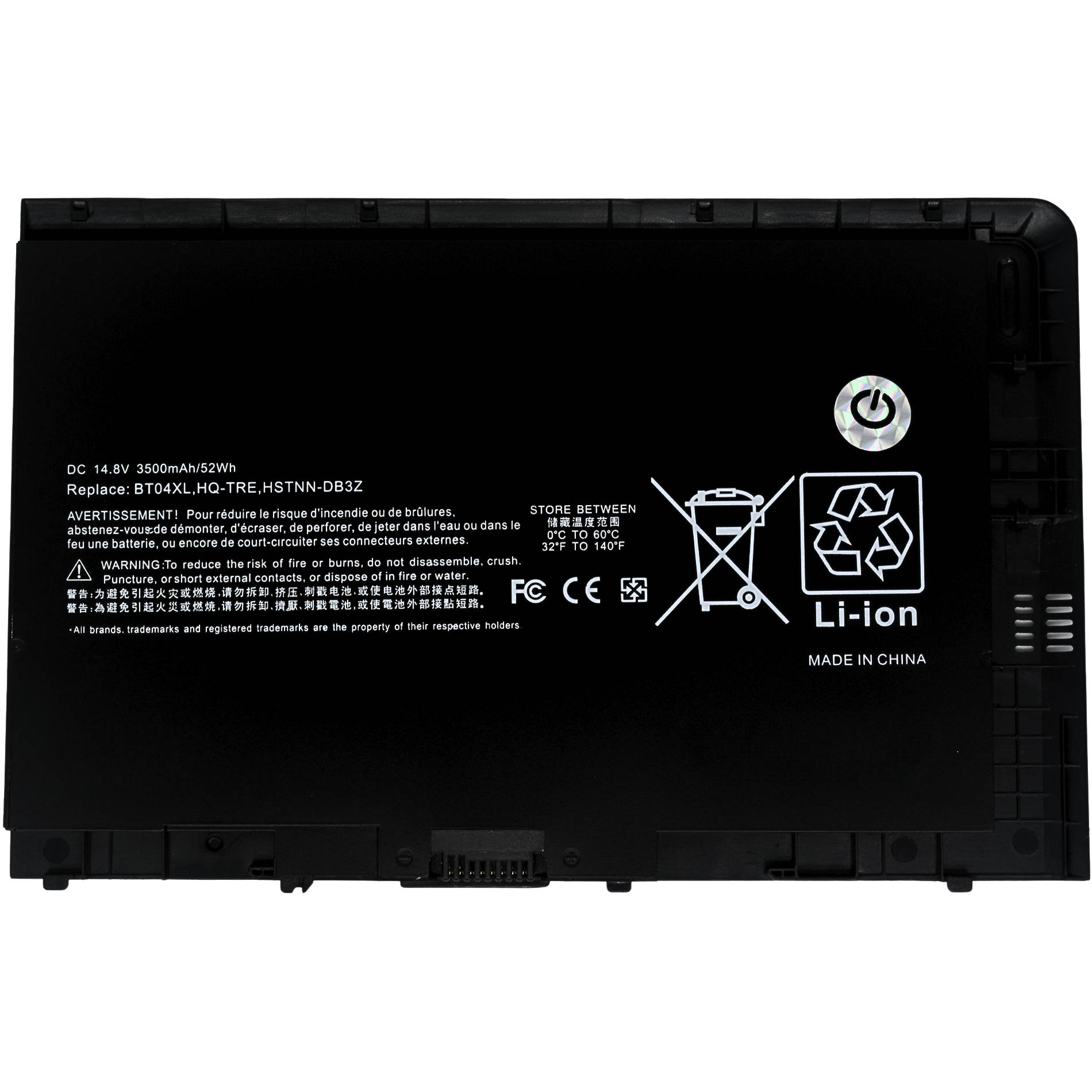OTH9470 Bateria 4 celdas 14.8V 52Wh 3500Mah para HP EliteBook 9470 9480 Ultrabook BTO4 BA06 Marca Ovaltech