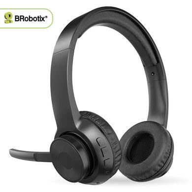 AUDÍFONOS INALÁMBRICOS BLUETOOTH, MICROFONO AJUSTABLE OVEREAR, MICROFONO CON CANCELACION DE RUIDO, 6005699, BROBOTIX