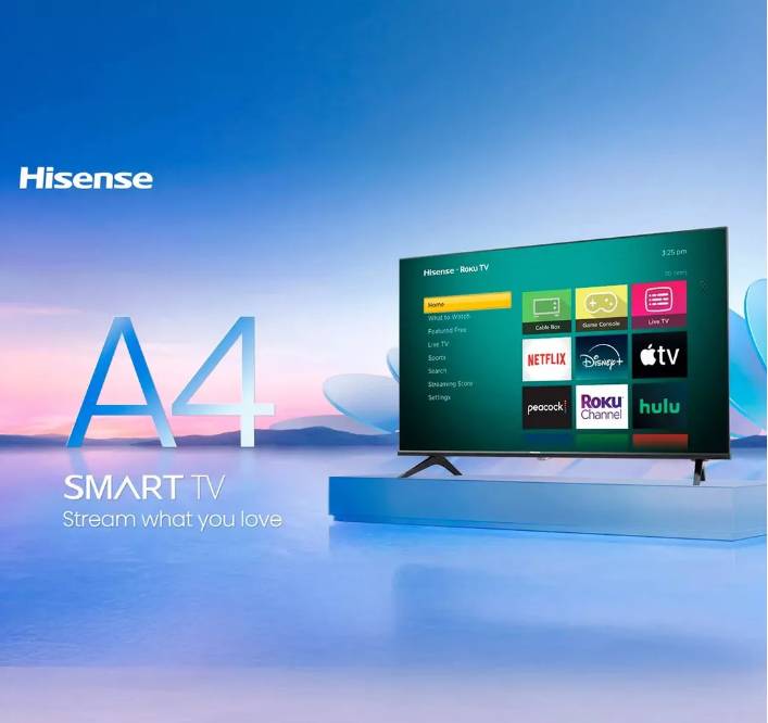 Televisor Hisense 32A4NR, 32 pulgadas, LED HD, 1366 x 768 Pixeles, ROKU SMART TV