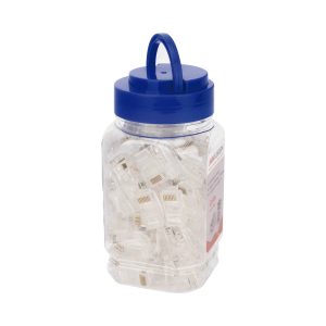 Bote 100 Piezas Plug RJ45/ Cat 5e/ Chapado en Oro a 30 Micras/ Sin Blindaje/ Facil Instalación/ Uso Interior/ Norma TIA-568B/ Cumple con RoHS 2.0