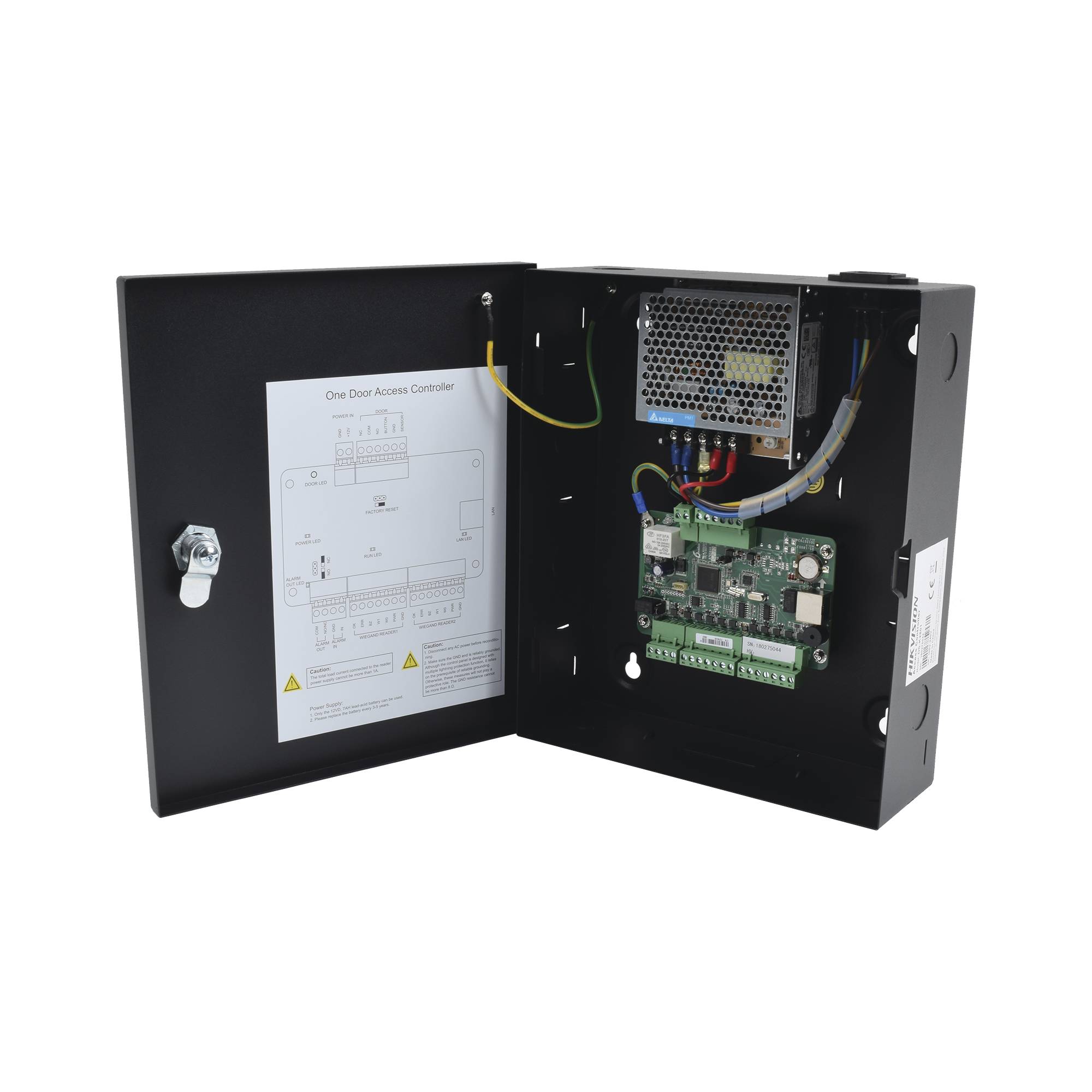 Hikvision DS-K2801, controlador de Acceso 1 Puerta y 2 Lectores, Administración Software FREE, 12Vcc/8A