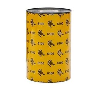 Wax/Resin Ribbon, 110mmx450m (4.33inx1476ft), 6100 (06100BK11045); Standard, 25mm (1in) core, 6/box