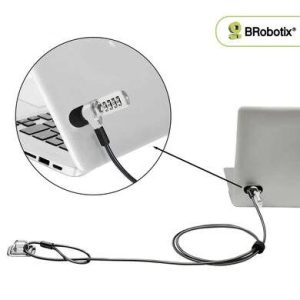 ANCLA P/CANDADO DE SEGURIDAD K-SLOT (MICROSAVER), P/LAPTOP,TABLET, CELULAR, TIPO PLACA C/ADHESIVO, COLOR NEGRO, BROBOTIX 406283