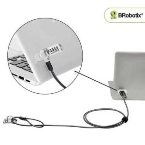 ANCLA P/CANDADO DE SEGURIDAD K-SLOT (MICROSAVER), P/LAPTOP,TABLET, CELULAR, TIPO PLACA C/ADHESIVO,COLOR GRIS, BROBOTIX 406290
