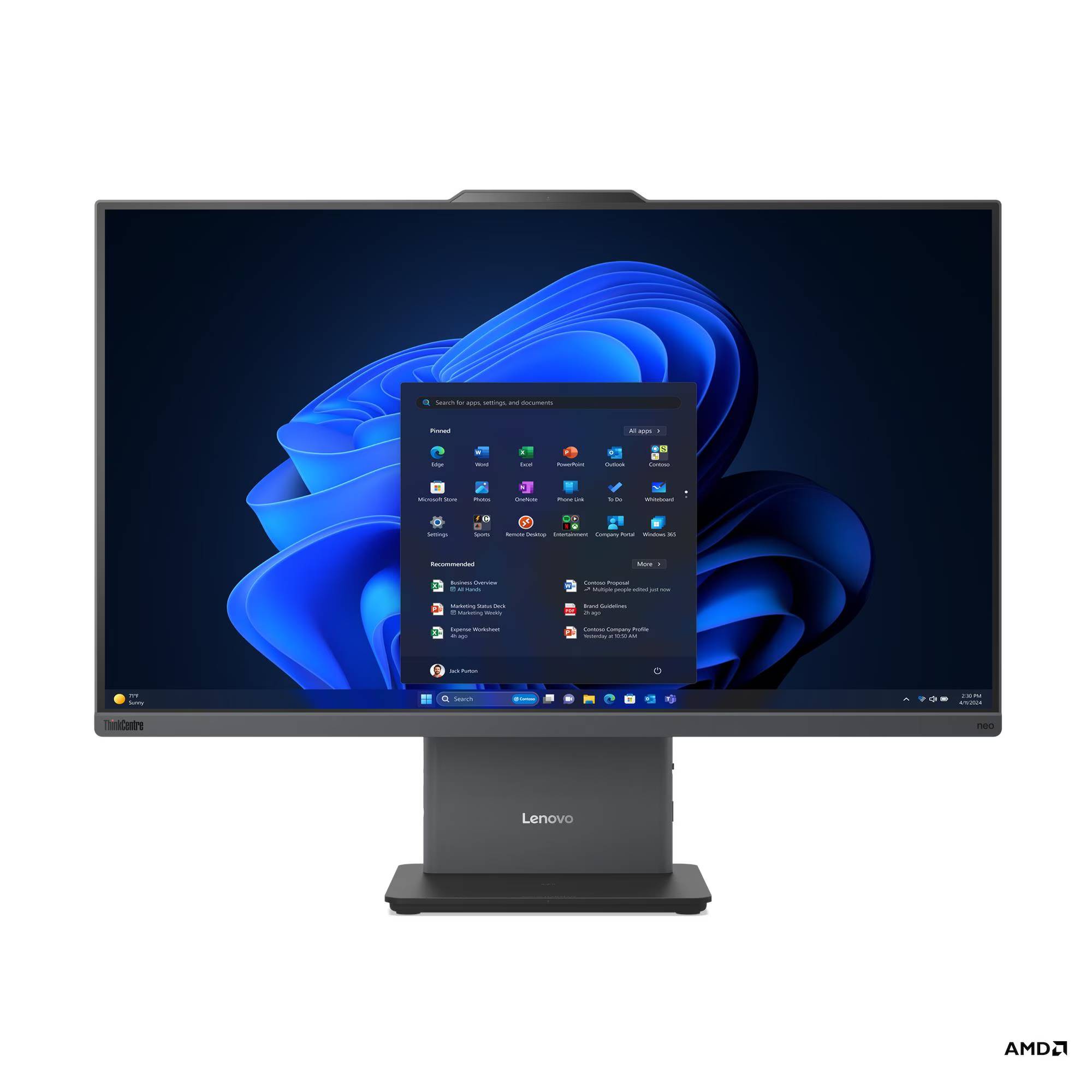 All in one neo 55a 24 G6, AMD Ryzen 5 220, 16 GB DDR5-5600, SSD de 512 GB M.2 Windows 11 Pro, español, garantía 1 año en sitio.
