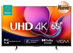 Televisor Hisense 75A65NV, 75 pulgadas, LED 4K UHD, 3840 x 2160 Pixeles, VIDAA SMART TV