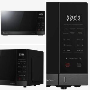 Horno de Microondas Hisense HMMS3411DSV, 1.4 pies, Negro Inox.