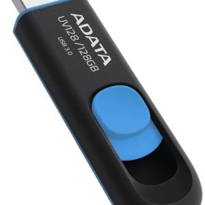 Memoria USB ADATA UV128, Negro, 128 GB, USB 3.2 (retrocompatible con 3.0 y 2.0), 100 MB/s, 40 MB/s