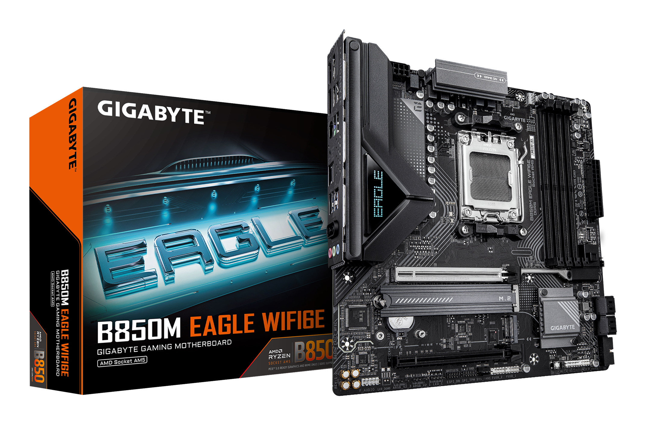 TARJETA MADRE GIGABYTE ATX B850M EAGLE WF6E, DDR5, AM5, 256GB, PARA AMD