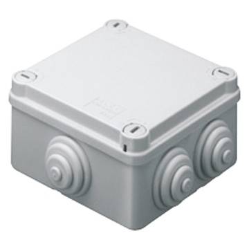 Caja Estanca de PVC Para Derivación y Conexión, 6 Entradas, Tapa con Tornillo de 1/4 de Vuelta, 100x100x50 mm (Área Interna), Uso Exterior IP55, Material