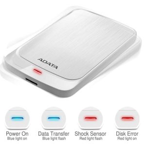 Disco Duro Externo 2.5 HV320 2TB USB 3.2, Gen1 (USB 5Gbps) compatible con 3.1 y 2.0. Con compatibilidad universal. Color BLANCO. AHV320-2TU31-CWH