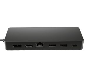 Hub multipuerto&nbsp;USB-C universal HP (50H55UT); &nbsp;1 HDMI 2.0, 1 DisplayPort 1.2, 2 puertos USB-A, 1 puerto USB-C, 1 puerto de transferencia USB-C y 1 puerto E