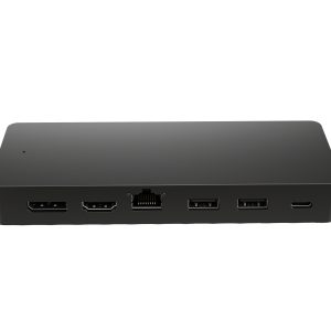 Hub multipuerto&nbsp;USB-C universal HP (50H55UT); &nbsp;1 HDMI 2.0, 1 DisplayPort 1.2, 2 puertos USB-A, 1 puerto USB-C, 1 puerto de transferencia USB-C y 1 puerto E
