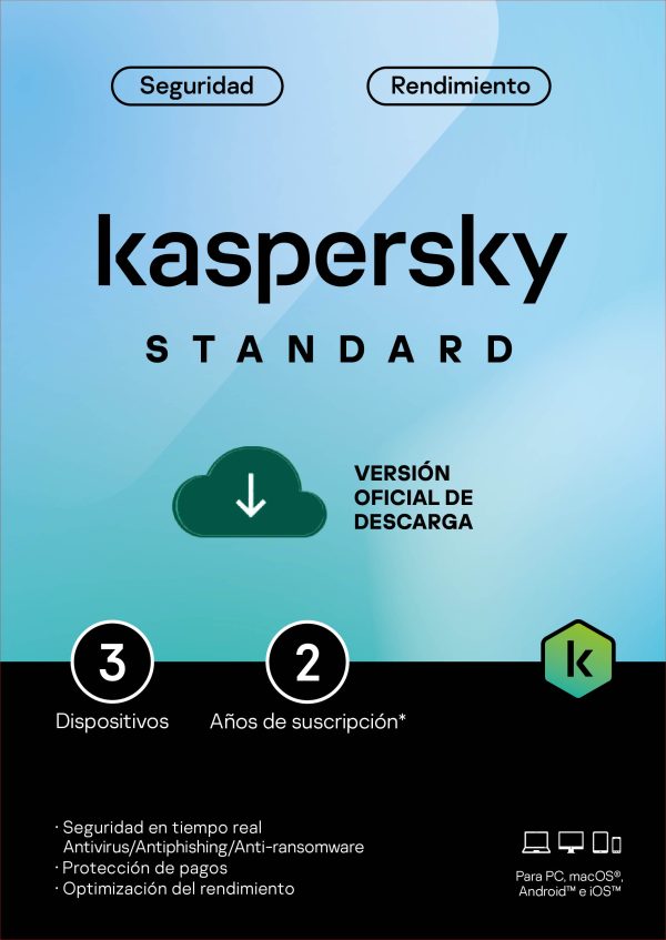 Kaspersky Standard 3 Dispositivos 2 Años (Anti-virus)