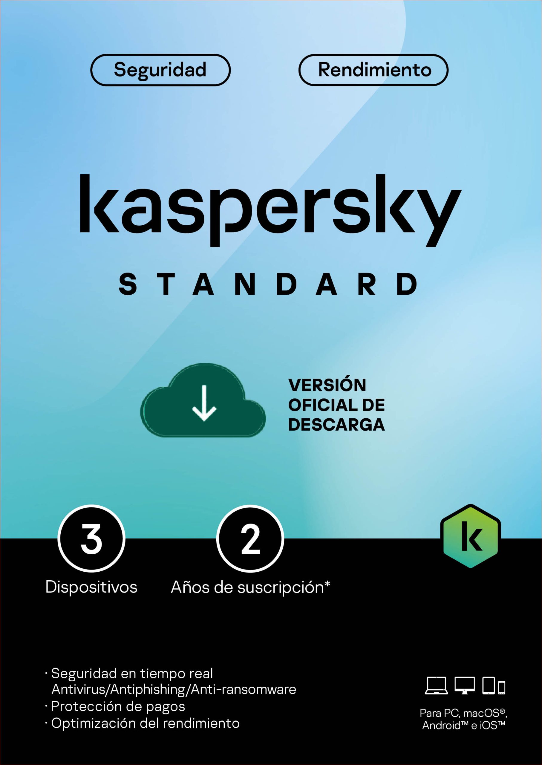 Kaspersky Standard 3 Dispositivos 2 Años (Anti-virus)