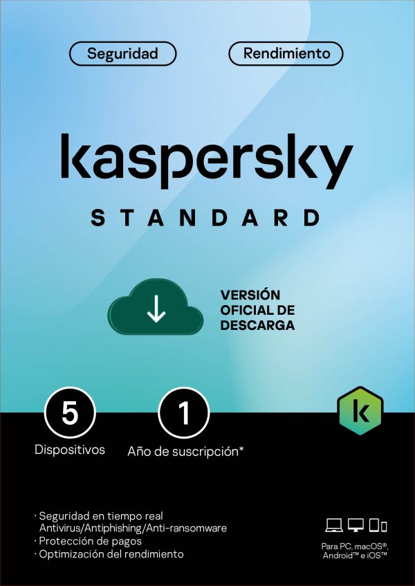 Kaspersky Standard 5 Dispositivos 1 Año (Anti-virus)