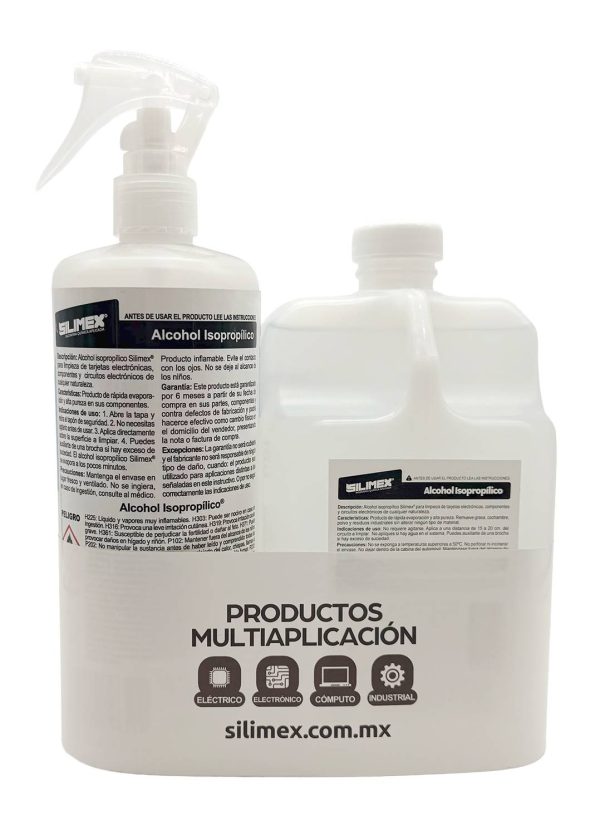 Kit Silimex Alcohol Isopropilico Refil 1 Lt + Alcohol iso Mini-Trigger precision spray 500 ml (CY-P)