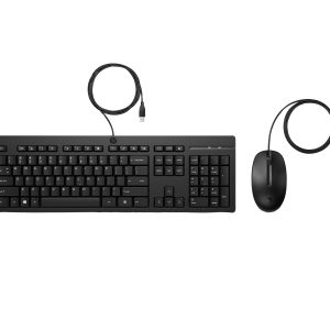 Kit de Teclado y Mouse HP 225 Alambrico (AX2Y7AA#ABM). Conectividad Plug and Play, Tipo de conexión USB tipo A con cable, Color Negro