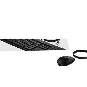 Kit de Teclado y Mouse HP 225 Alambrico (AX2Y7AA#ABM). Conectividad Plug and Play, Tipo de conexión USB tipo A con cable, Color Negro
