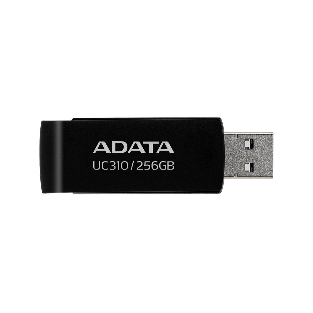 Memoria USB de 256GB UR310 3.2 Gen 1 (retro compatible 3.0 y 2.0), diseño material reciclado sin tapa. NEGRO. UC310-256G-RBK
