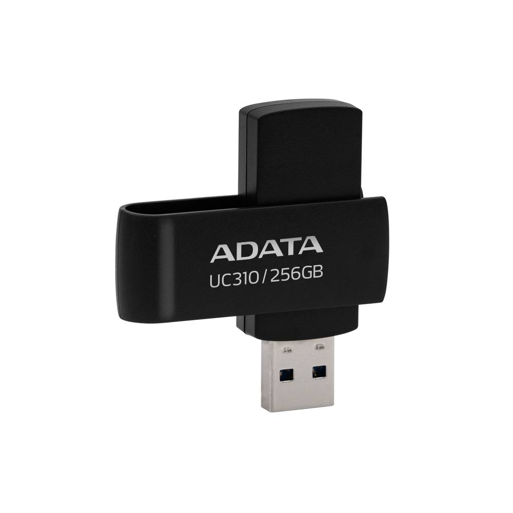 Memoria USB de 256GB UR310 3.2 Gen 1 (retro compatible 3.0 y 2.0), diseño material reciclado sin tapa. NEGRO. UC310-256G-RBK