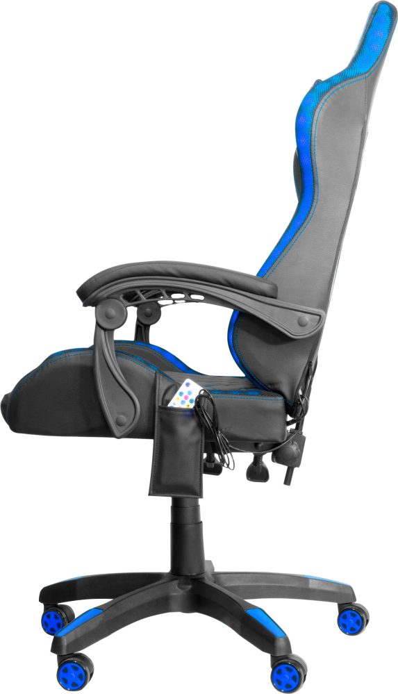 SILLA GAMER RGB INCLINACION RESPALDO 145 CLASE 4 140-150KG NSG-RGB1 FOAM 350MM 63CM*64CM*121-131CM COJIN LUMBAR Y CABEZA NEGRO/AZUL