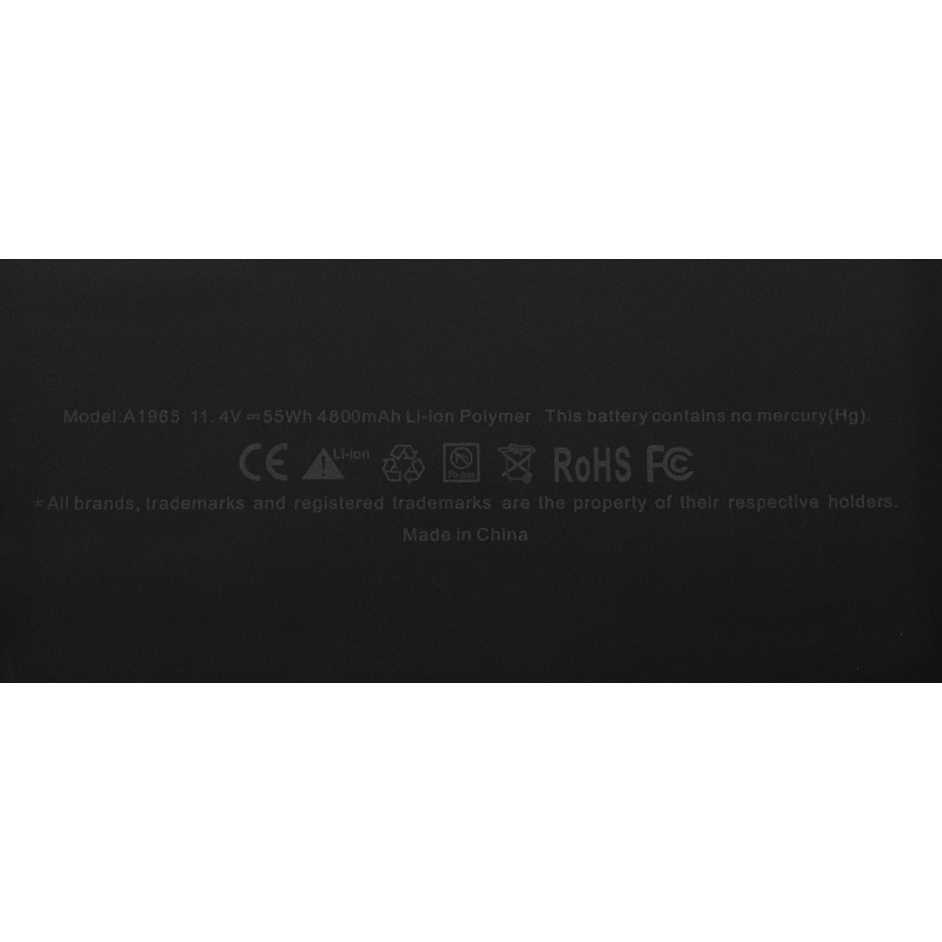 Bateria para computadora color negro marca OVALTECH OTA1965 -11.4V 4800mAh para Apple MacBook Air 13 pulgadas A1932 A2179 2018 2019 2020