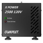 Regulador de Voltaje COMPLET X-POWER 2500 VA/2500 W 120V . Terminales de conexión y 2 contactos NEMA 5-15R, Supresor de picos de voltaje 504 J , P/N ERV-1