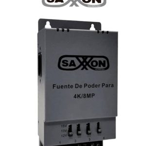 SAXXON ENERGIA PSU1205A-4K - Fuente de poder Regulable Metálica/ 4 Canales/ Voltaje de Ajuste 12V 13V o 15V cc/ Salida de Hasta 5 Amp en los 4 Canales