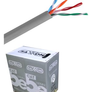 SAXXON OUTP5ECCA100G- Bobina de Cable UTP Cat5e/ 100 Metros/ CCA/ Color Gris/ Uso Interior/ Cert ISO9001/ UL 444/ RoSH/ ANSI/ TIA/ EI-568B