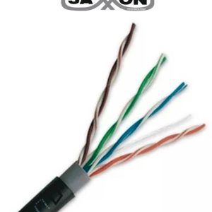SAXXON OUTPCAT5ECOPEXT100 - Bobina de 100 Metros de Cable UTP Cat5e 100% Cobre/ Exterior con Doble Forro/ Color Negro/ Ideal para Cableado de Redes