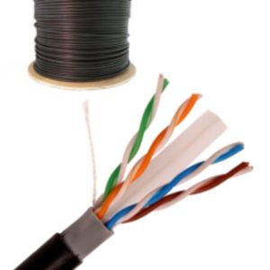 SAXXON OUTPCAT6CCAEXT- Cable UTP CCA de 305m, categoría 6 para exteriores, con doble forro y color negro