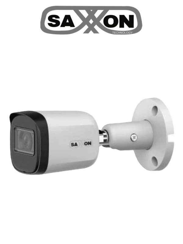 SAXXON SUA-HAC-B20M-0280B- Cámara Tipo Bala de 2 Mp & 1080P/ Lente de 2.8 mm,100°/ Iluminación IR Inteligente 30m Para Exterior IP67 Cámara Metálica