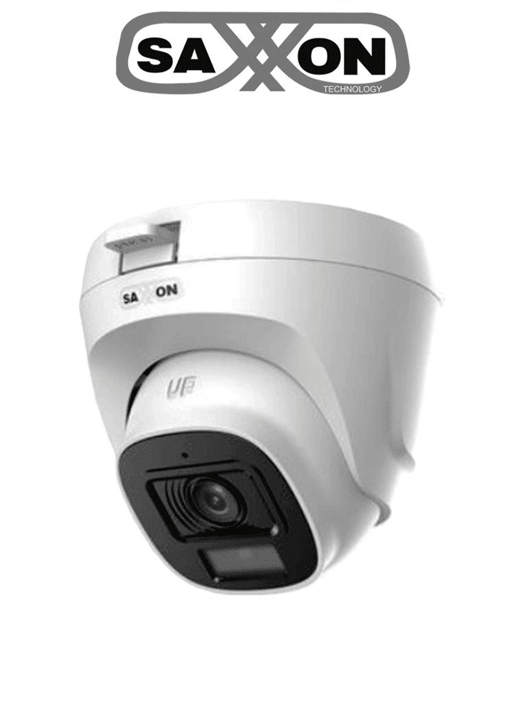 SAXXON SUA-HAC-T20P-0280B- Cámara Turret de 2 Megapíxeles/ Lente de 2.8 mm con Visión de Apertura de Hasta 100°/ Policarbonato/ IR de Hasta 20m