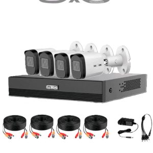 SAXXON SUA-KIT/XVR1E04-I/4-B20M-0280B-Kit de 4Canales HDCVI 1080P/4 Cámaras B20M de 2.8mm 100°/Dvr Soporta Hasta 5 Canales IP y Detección de Movimien